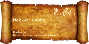 Makkai Csaba névjegykártya